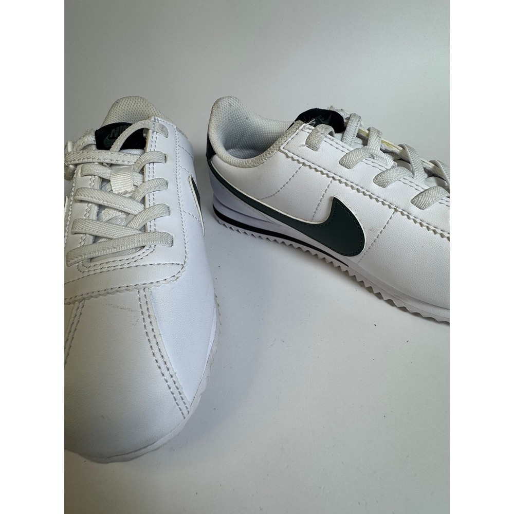 Nike Cortez Kids White Dark Green Synthetic Leather Sneakers 943308-105 Size 13C